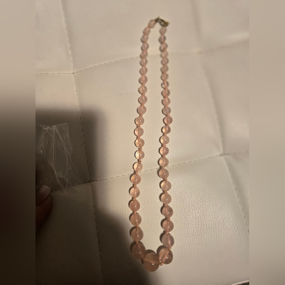 Rose Quartz Bead Necklace